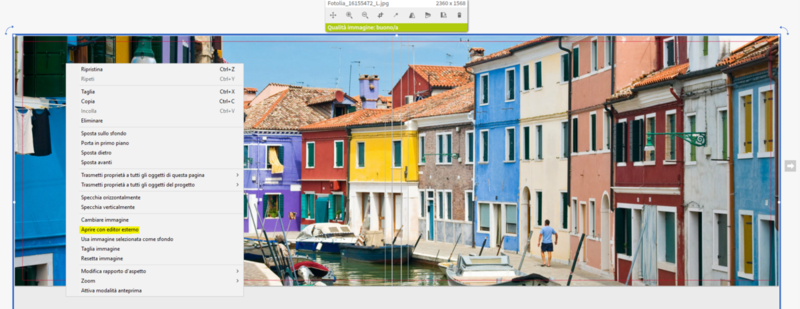 Collegare il programma esterno per la elaborazione delle immagini al Software